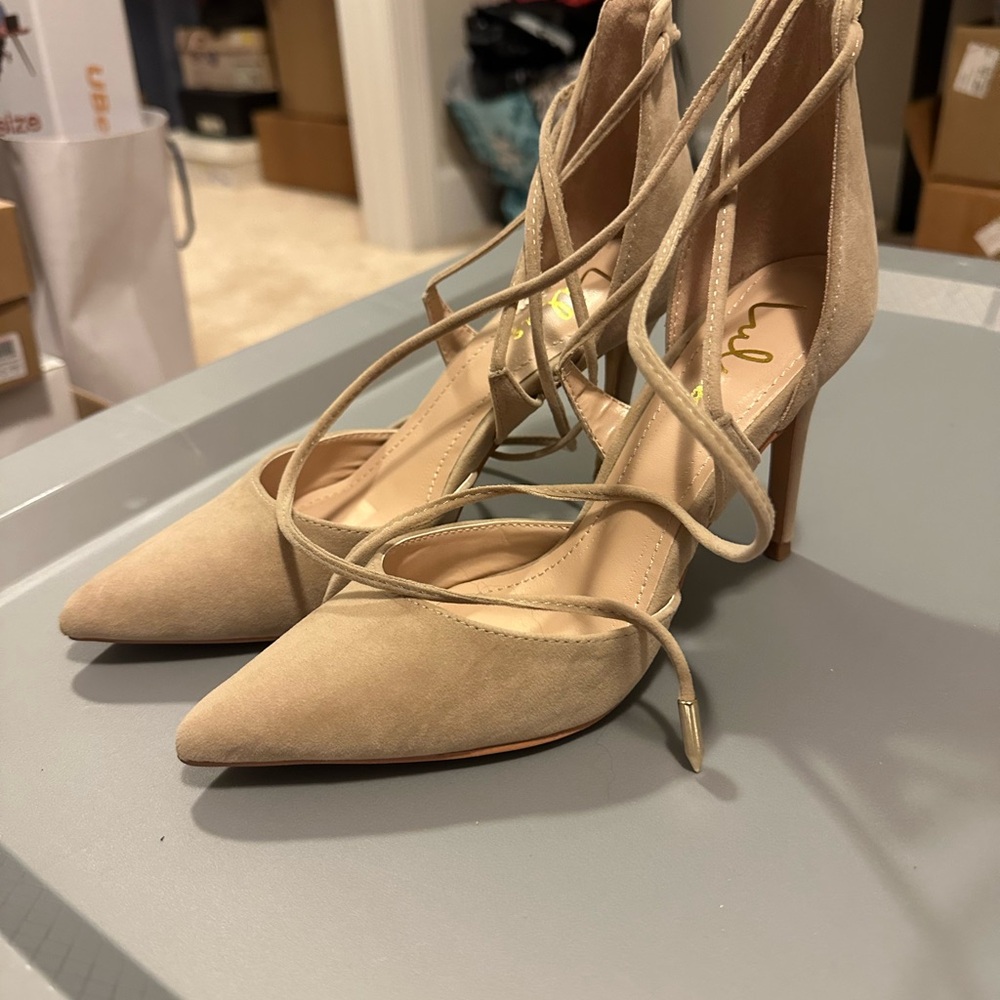 NEW Lulu's Beige Strappy Heels